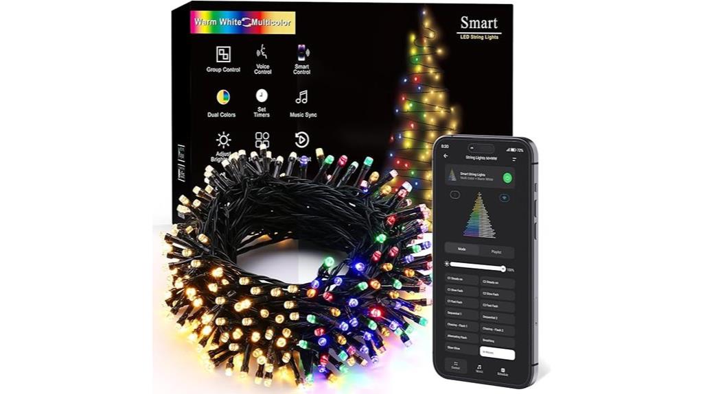 colorful 98ft led tree lights