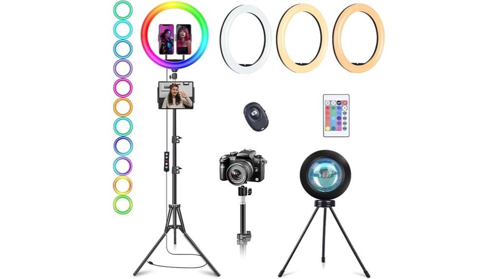 colorful selfie ring light