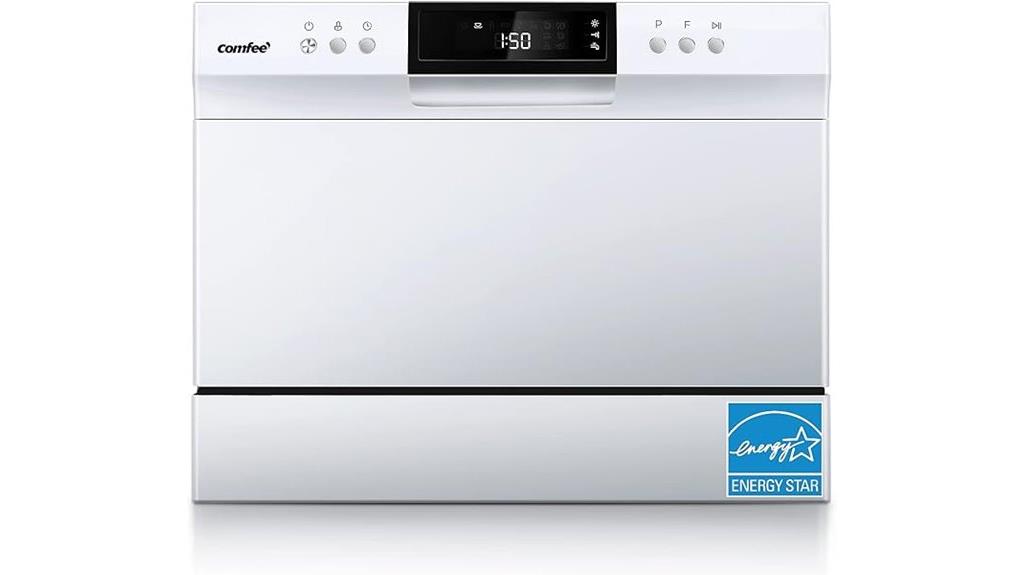 compact dishwasher for six