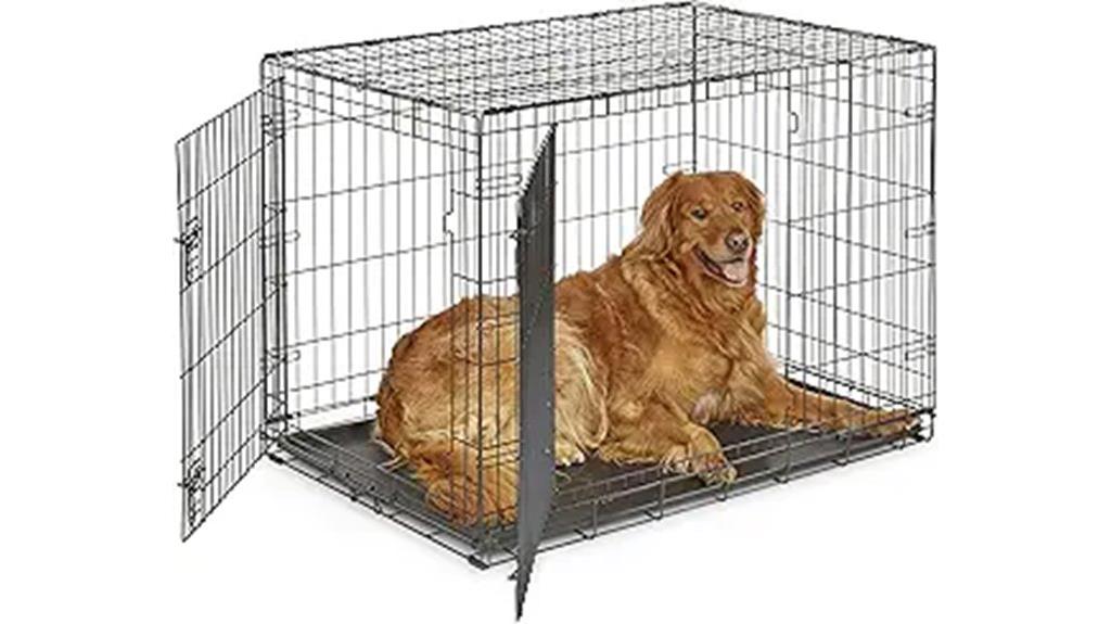 double metal dog crate
