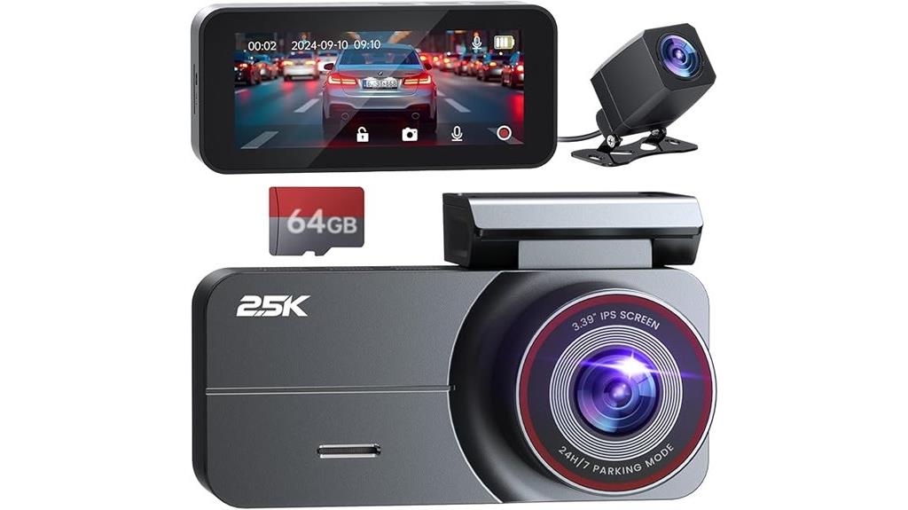 dual 2 5k and 1080p dashcams
