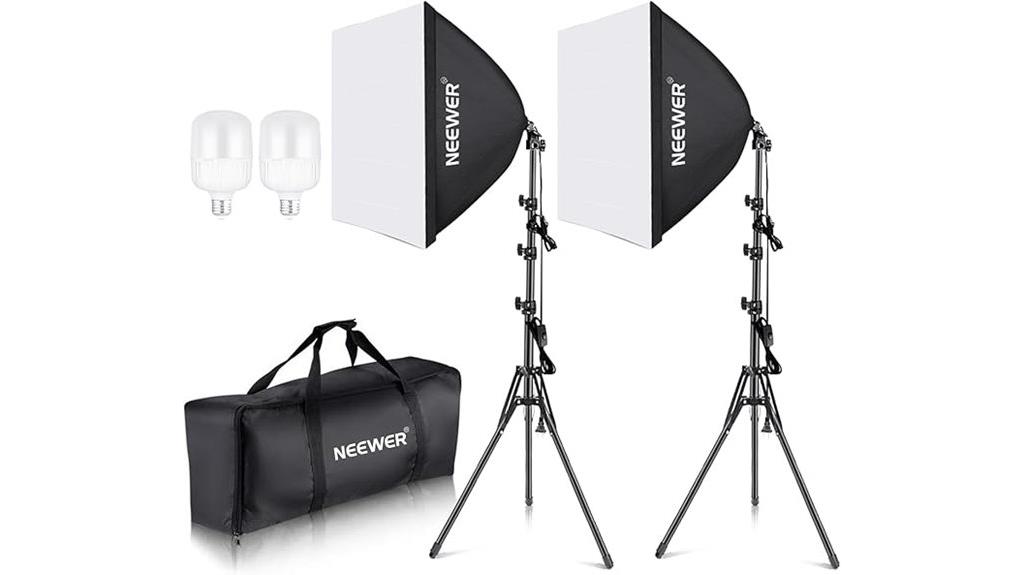 dual 700w softbox lights