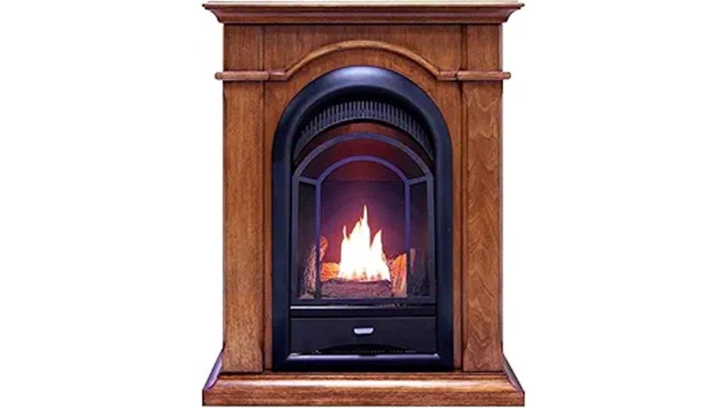 dual fuel fireplace mantle