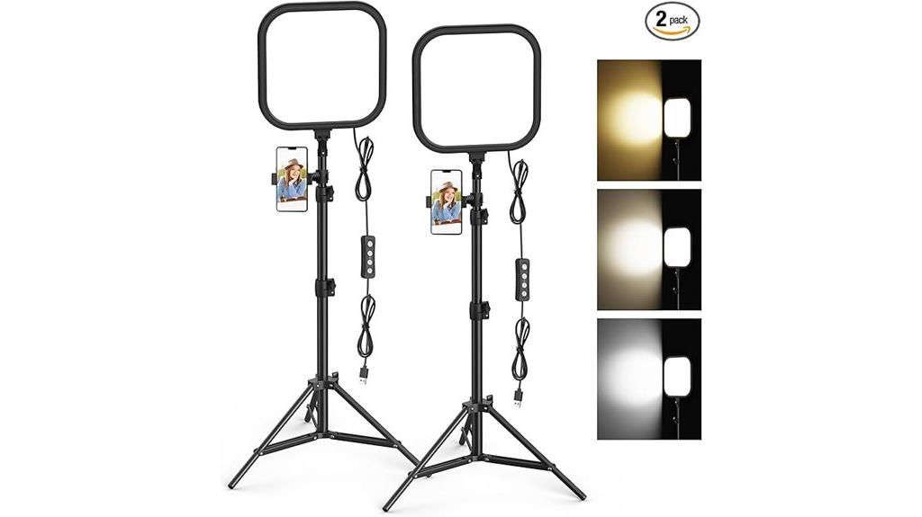 dual led lights with tripod