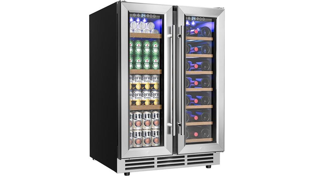dual zone glass door cooler