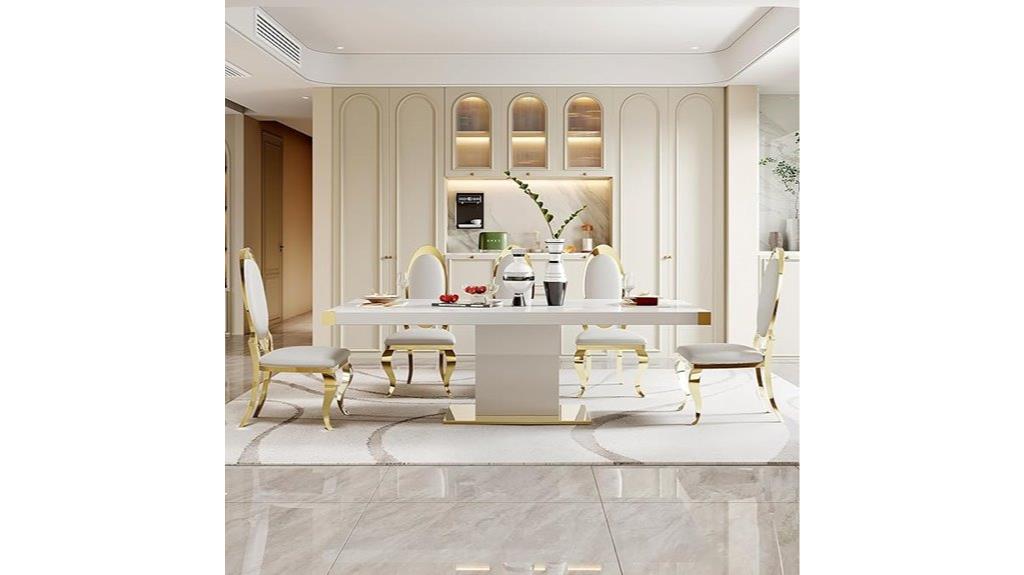 eight person leather dining set