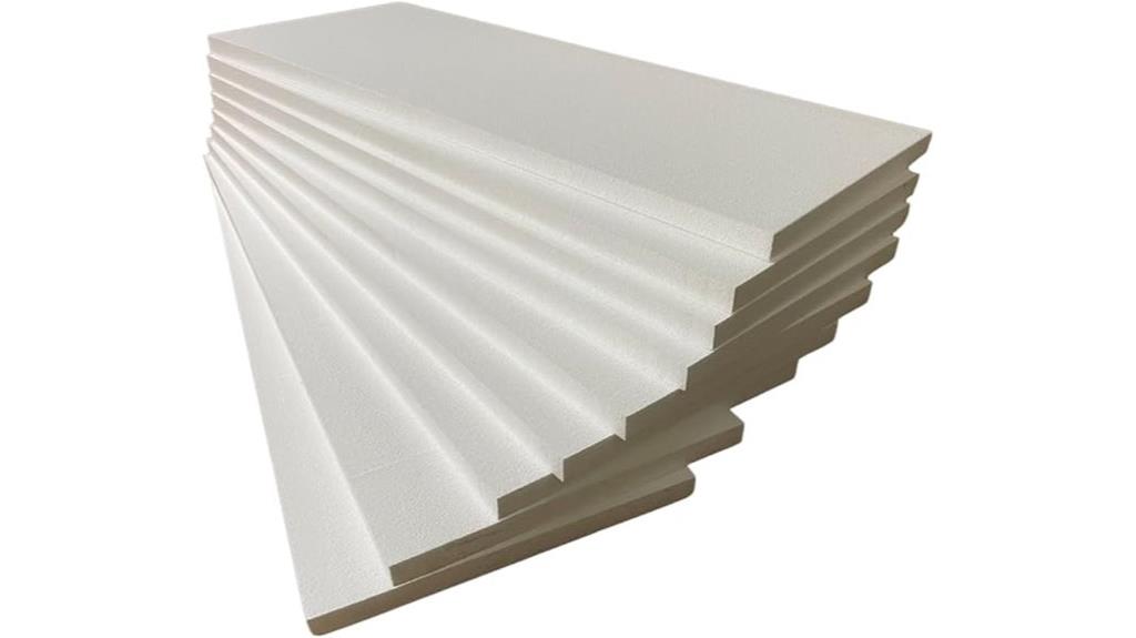 eight white foam panels