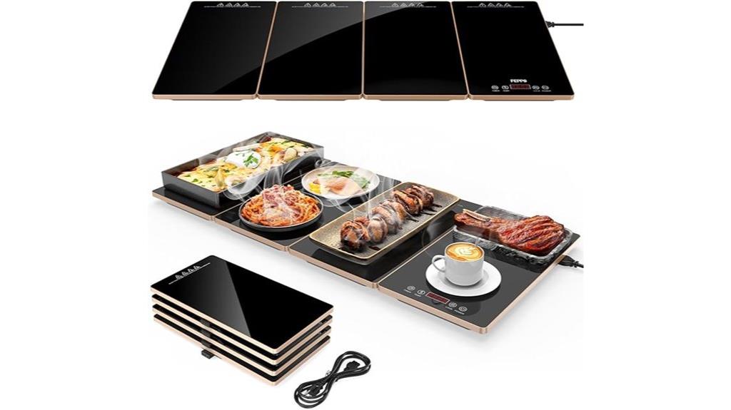 electric warming tray with temperature controls