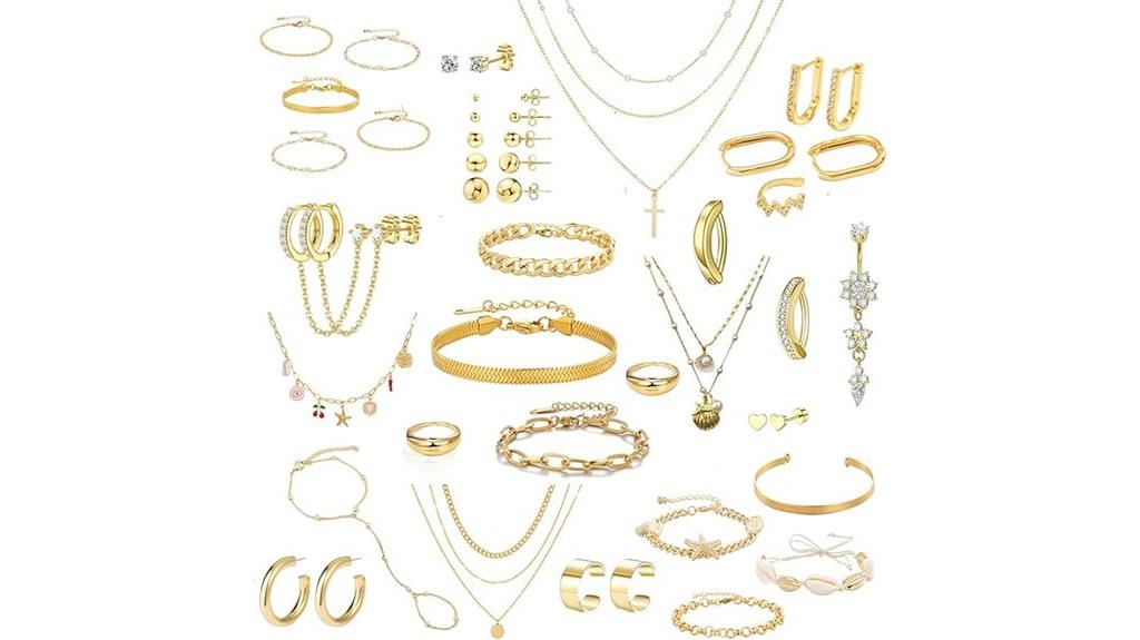 elegant gold jewelry set