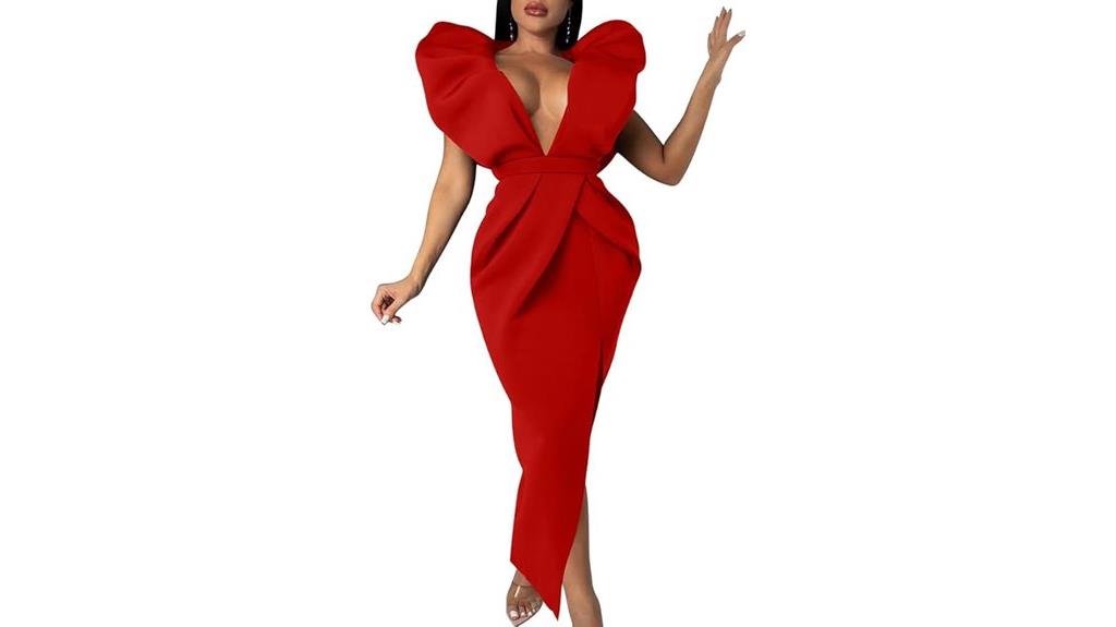 elegant puff sleeve gown