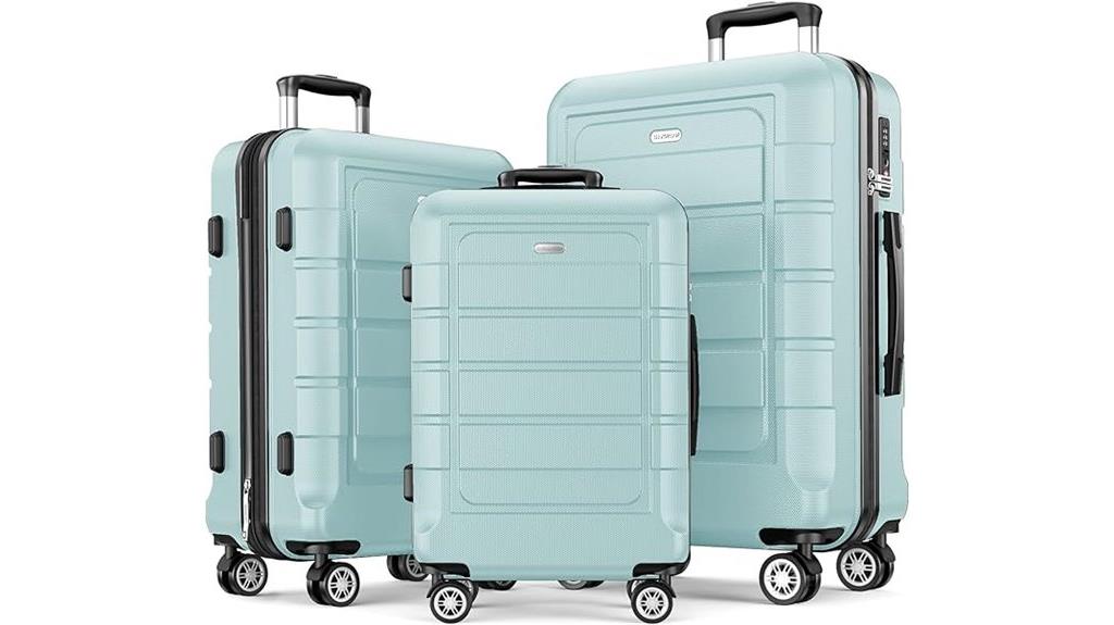 expandable double wheel suitcase
