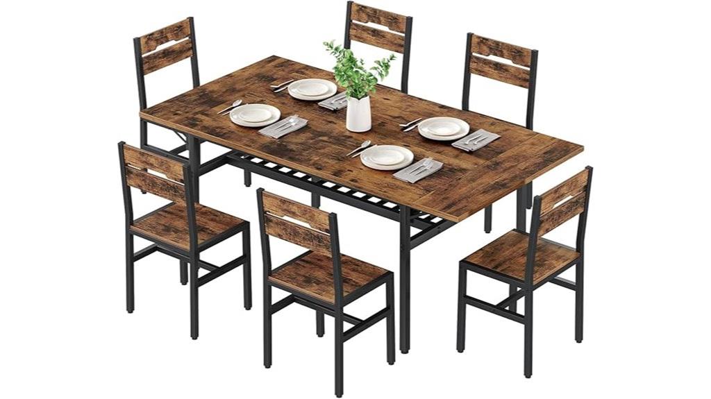 extendable 7 piece dining set