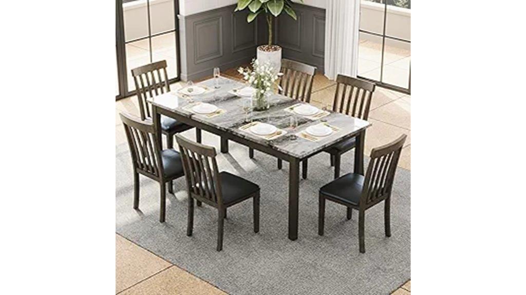 faux marble upholstered dining