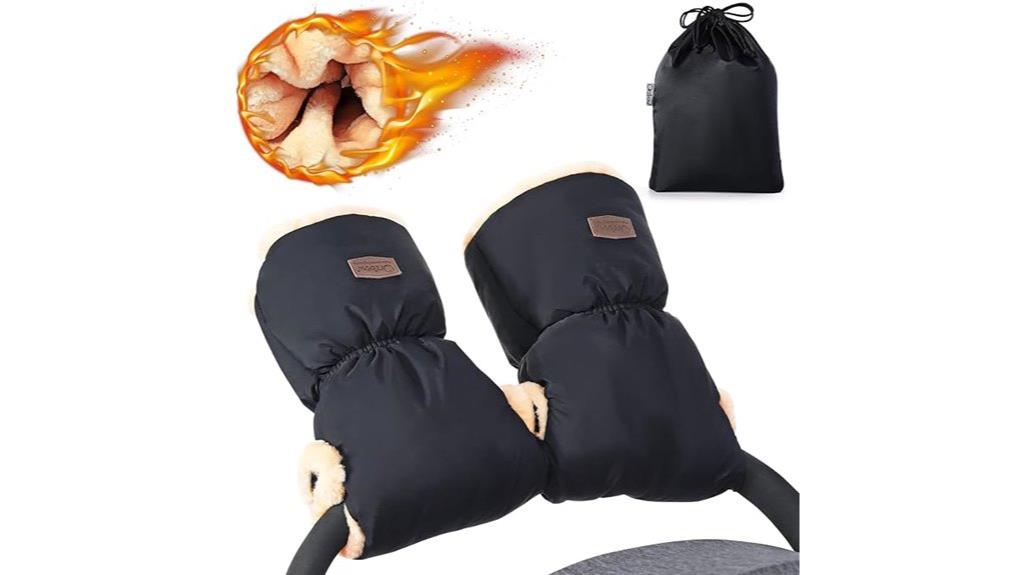 faux sheepskin stroller gloves