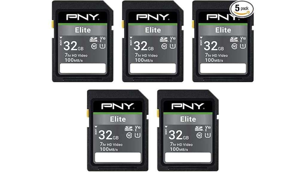 five 32gb sd cards