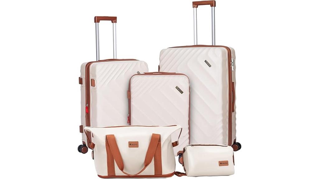 five piece expandable spinner luggage