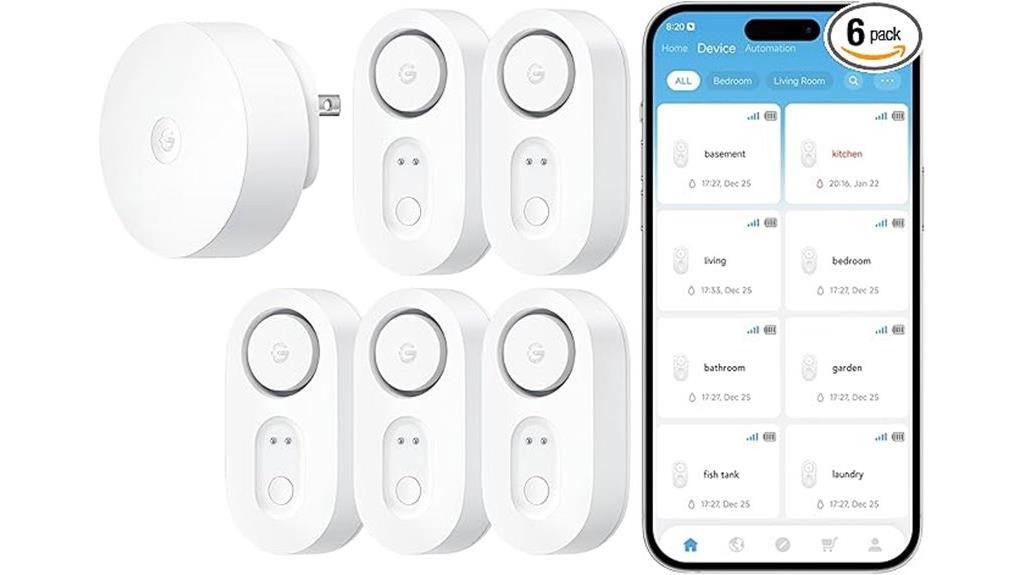 five water leak sensors