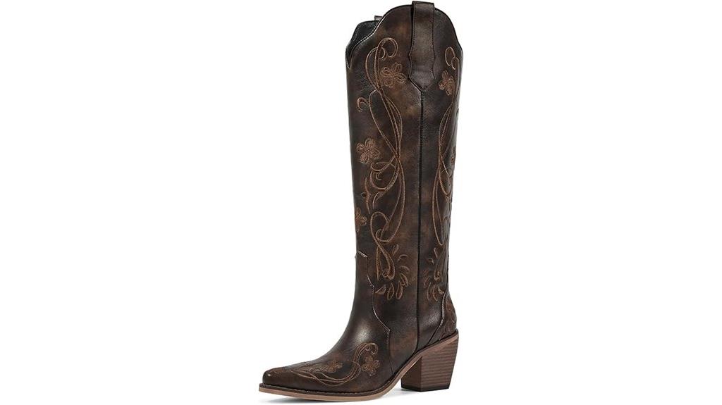 floral embroidered cowboy boots