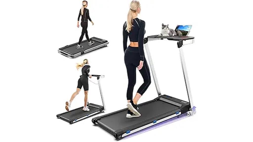 foldable treadmill with desk