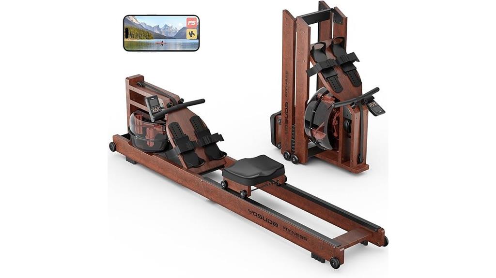 foldable water rower with monitor