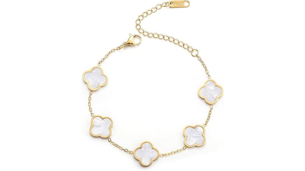 gold plated clover bracelet