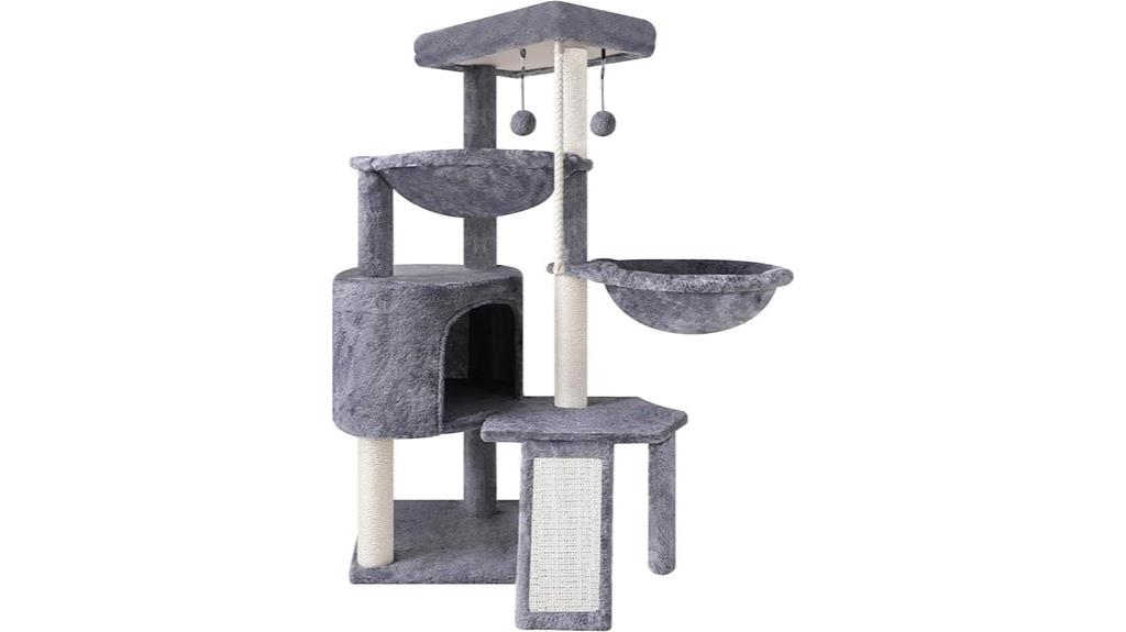 gray multi level cat tree