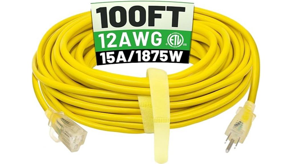 green outdoor extension cord