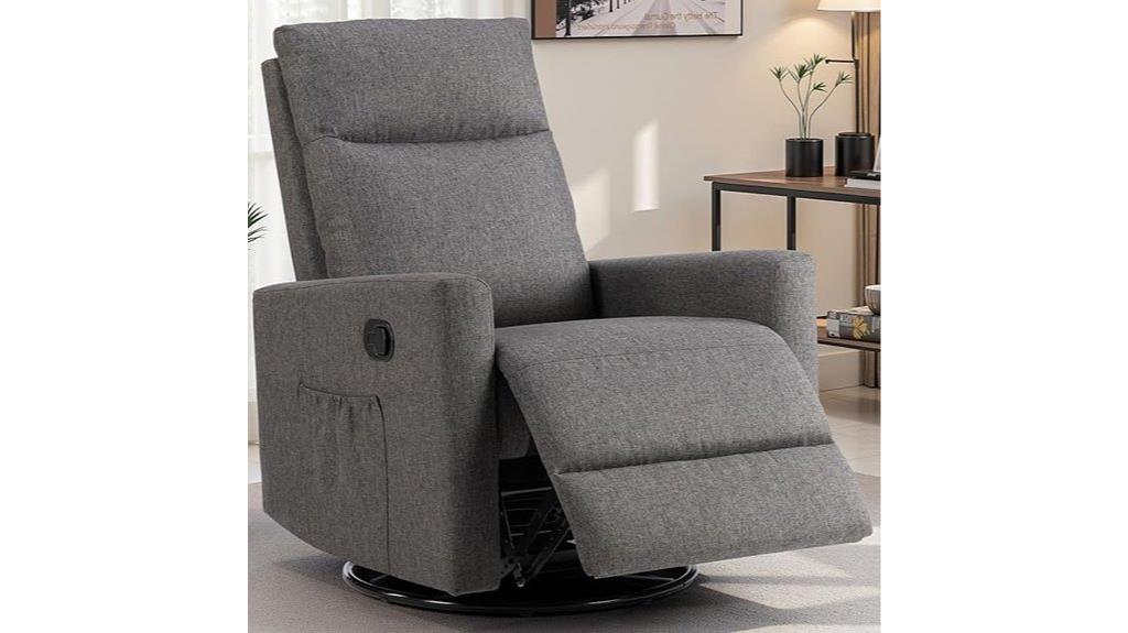 grey swivel nursery chair