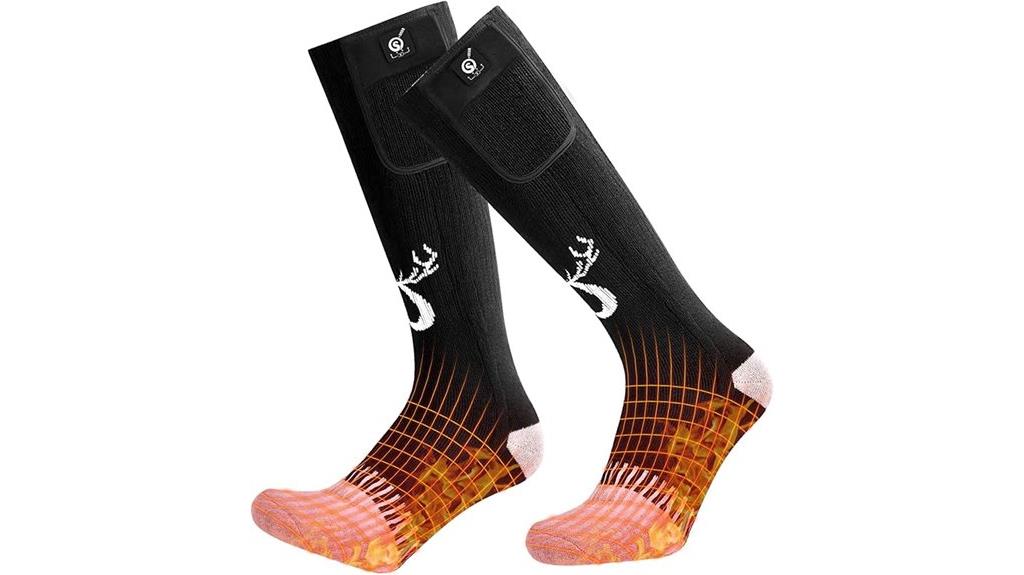 heated snow deer socks