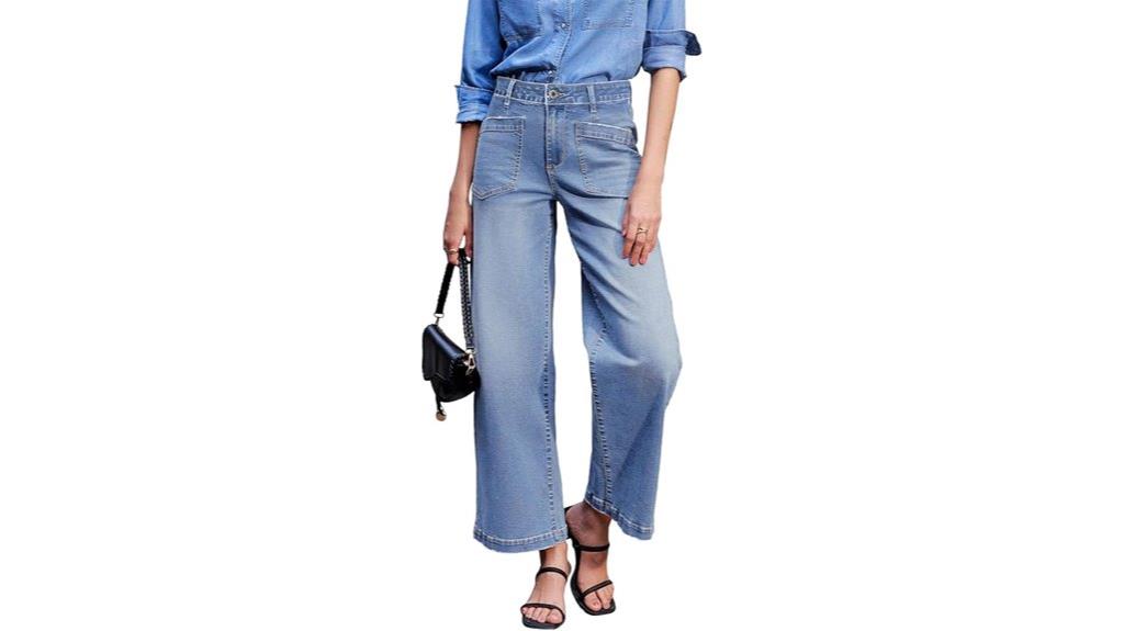 high waist wide leg jeans