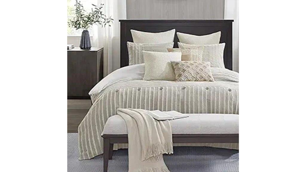 jacquard stripe comforter set