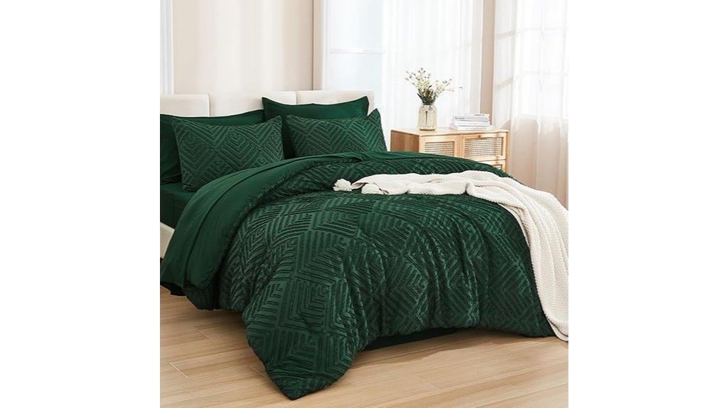 king size dark green comforter