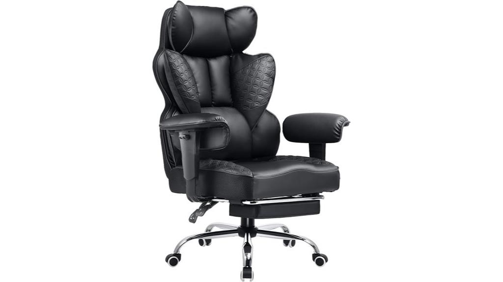 large adjustable reclining office chair