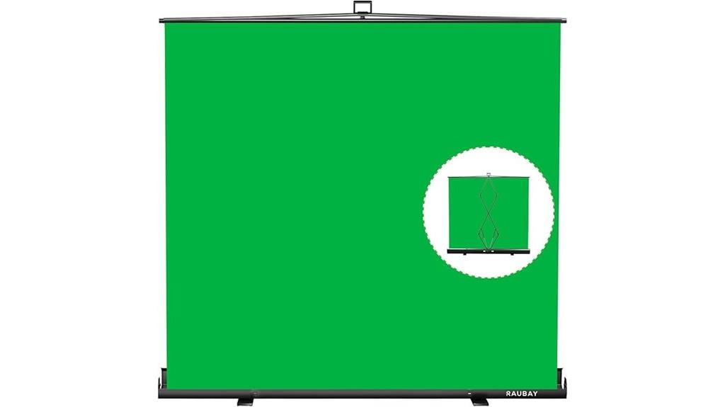 large collapsible green backdrop