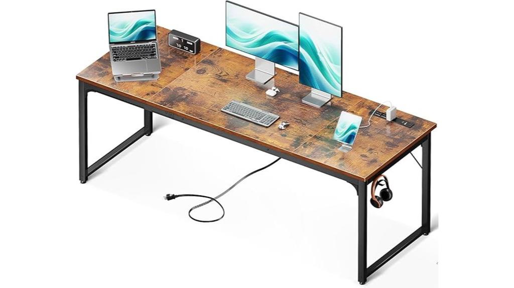large desk with usb