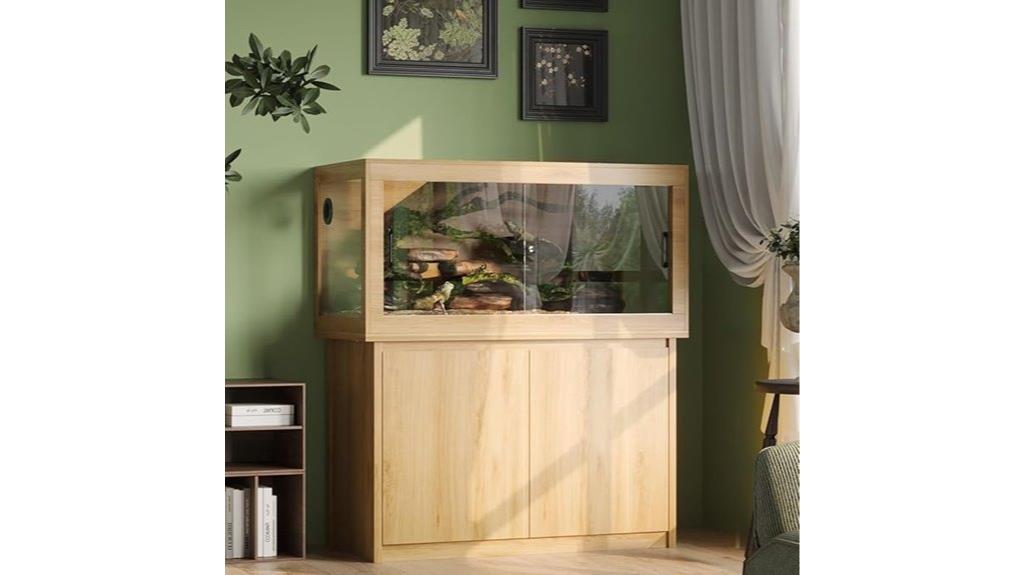 large reptile tank with storage