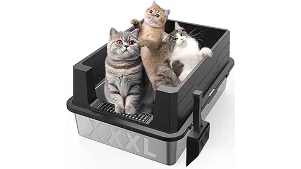 large stainless steel cat litter box