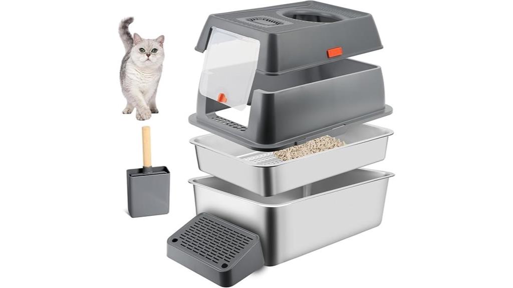 large stainless steel litter box