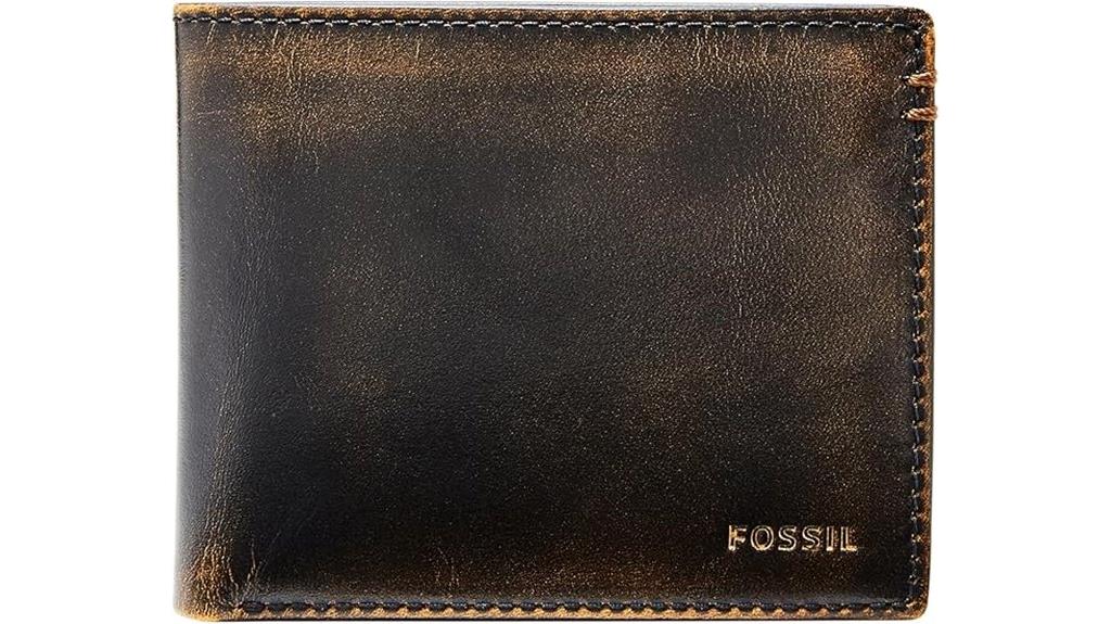 leather bifold with flip id