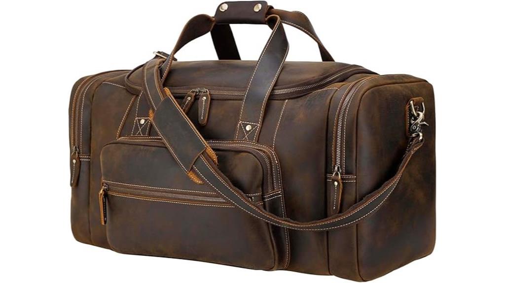 leather gym duffle bag