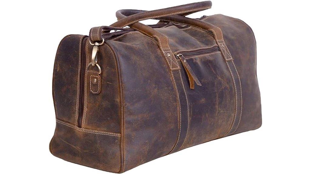 leather travel duffel bag