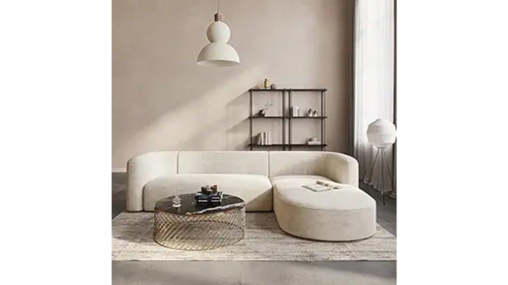 luxurious velvet curved sofa