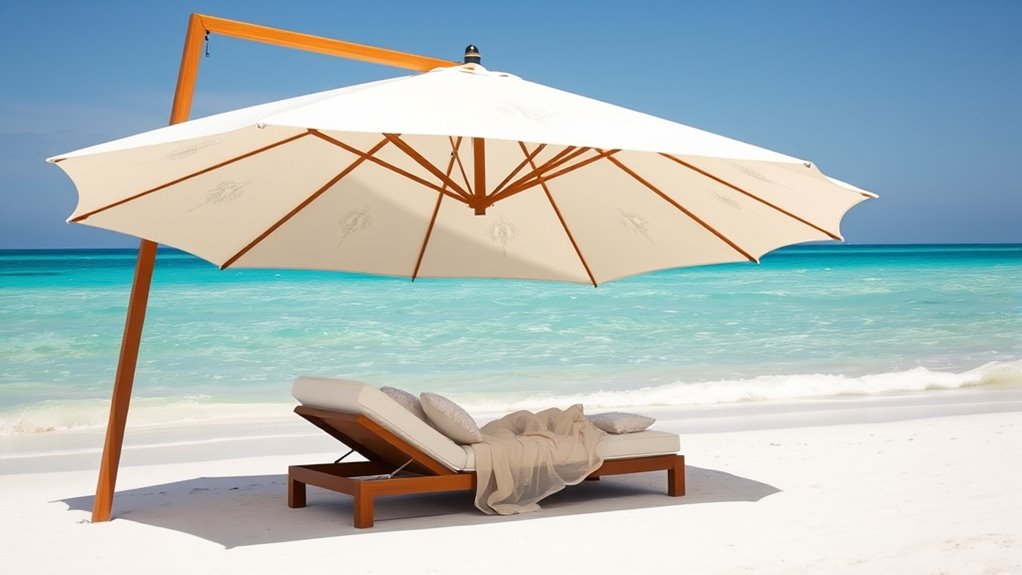luxury beach umbrella selection