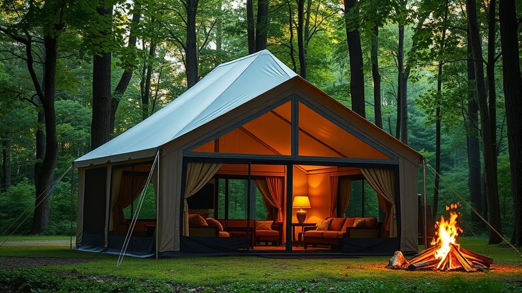 luxury camping tent features