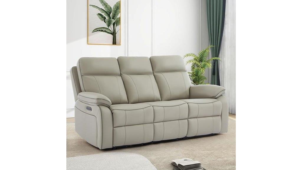 luxury grey leather recliner