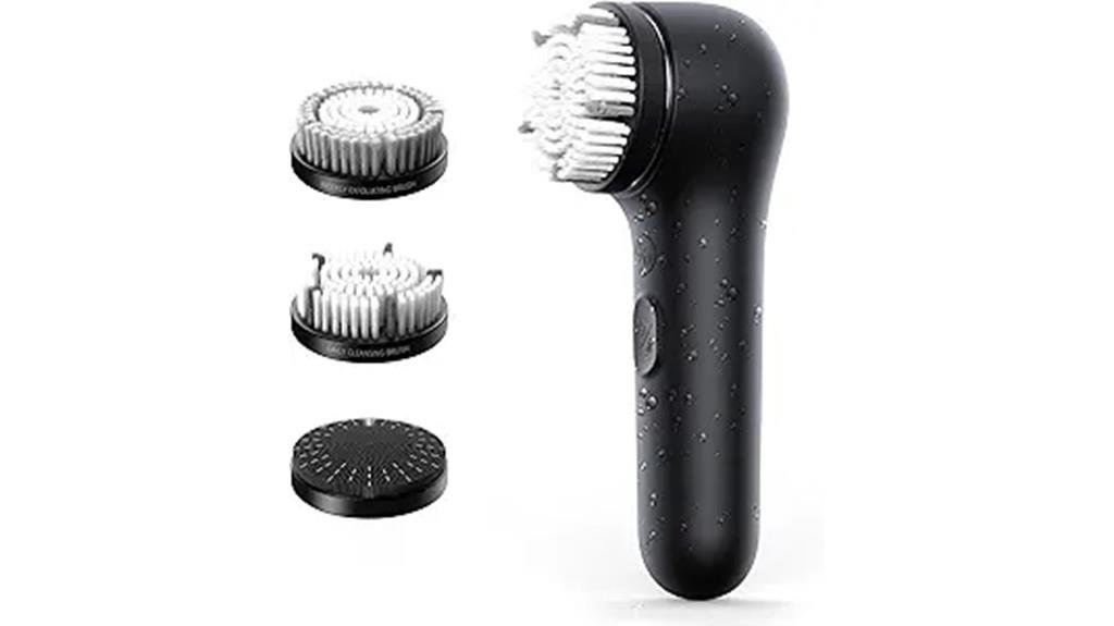 magnetic three head cleansing brush