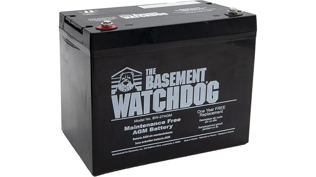 maintenance free sump pump battery