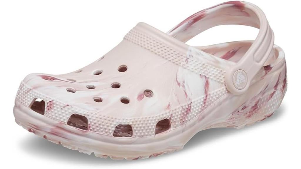marbled tie dye crocs