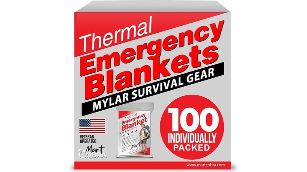 mart cobra 100 pack emergency blankets