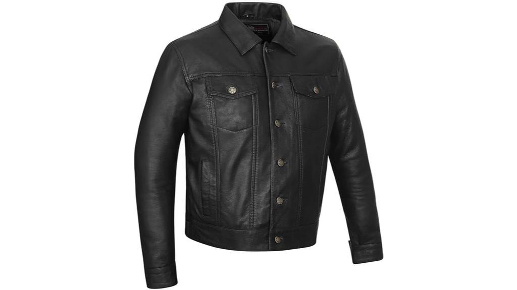men s black motorcycle leather